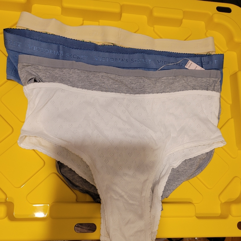 Victoria's Secret Blue, Gray, and White Panties Set
